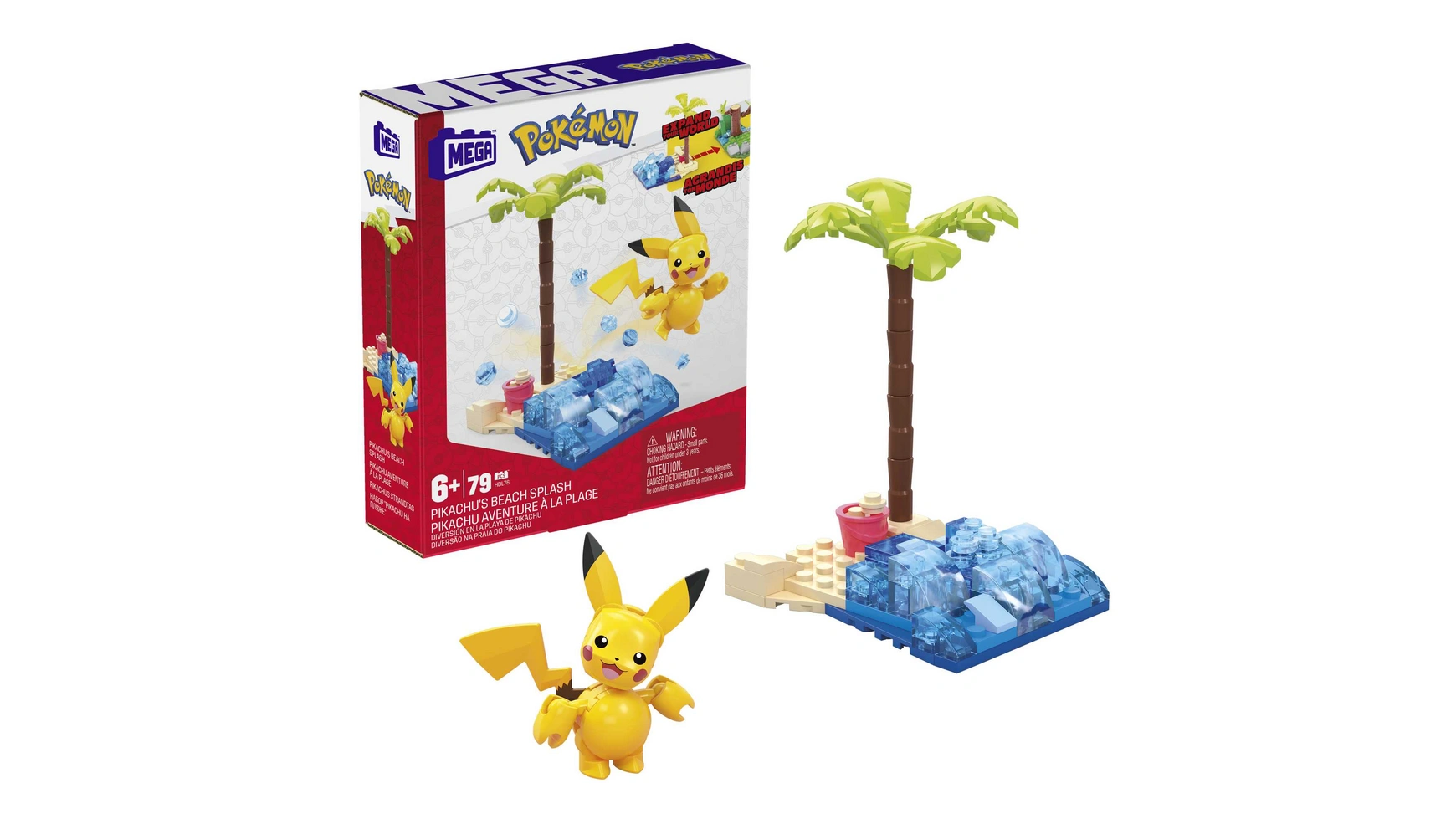 

Набор MEGA Pokémon Pikachu's Beach Day из 79 деталей для соединения с другими мирами