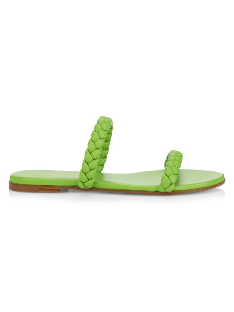 

плетеные кожаные шлепанцы Marley Gianvito Rossi, цвет Kiwi