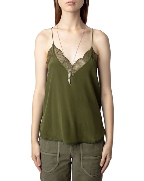 

Майка Christy с кружевной отделкой Zadig & Voltaire, цвет Green