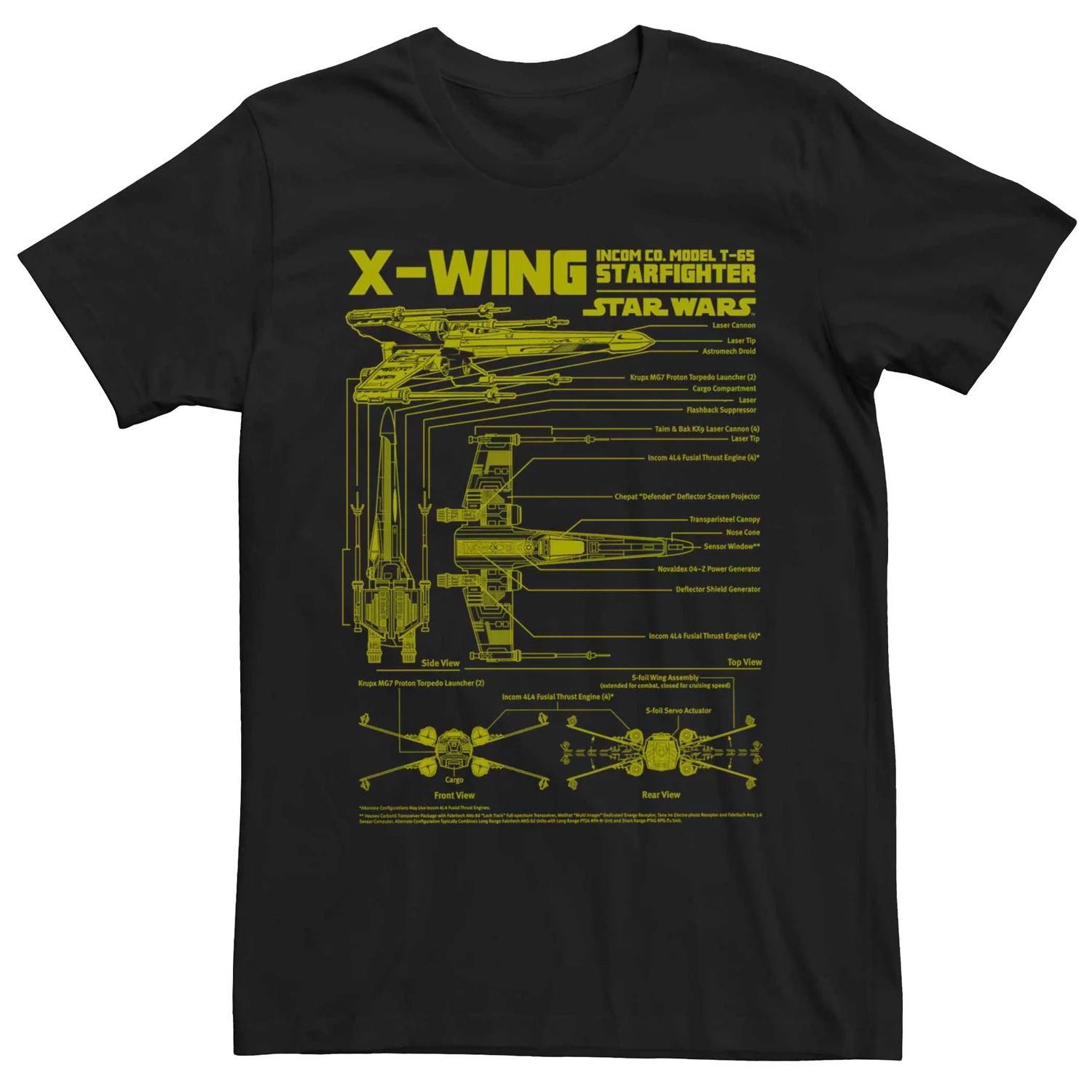 Мужская футболка Star Wars X-Wing Schematics Licensed Character мужская футболка star wars x wing blueprint licensed character