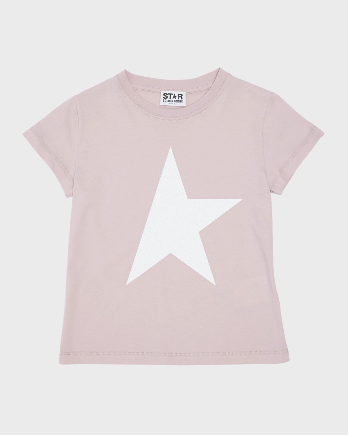 

Футболка с логотипом и принтом звезд для девочек Golden Goose, цвет Pink Lavander