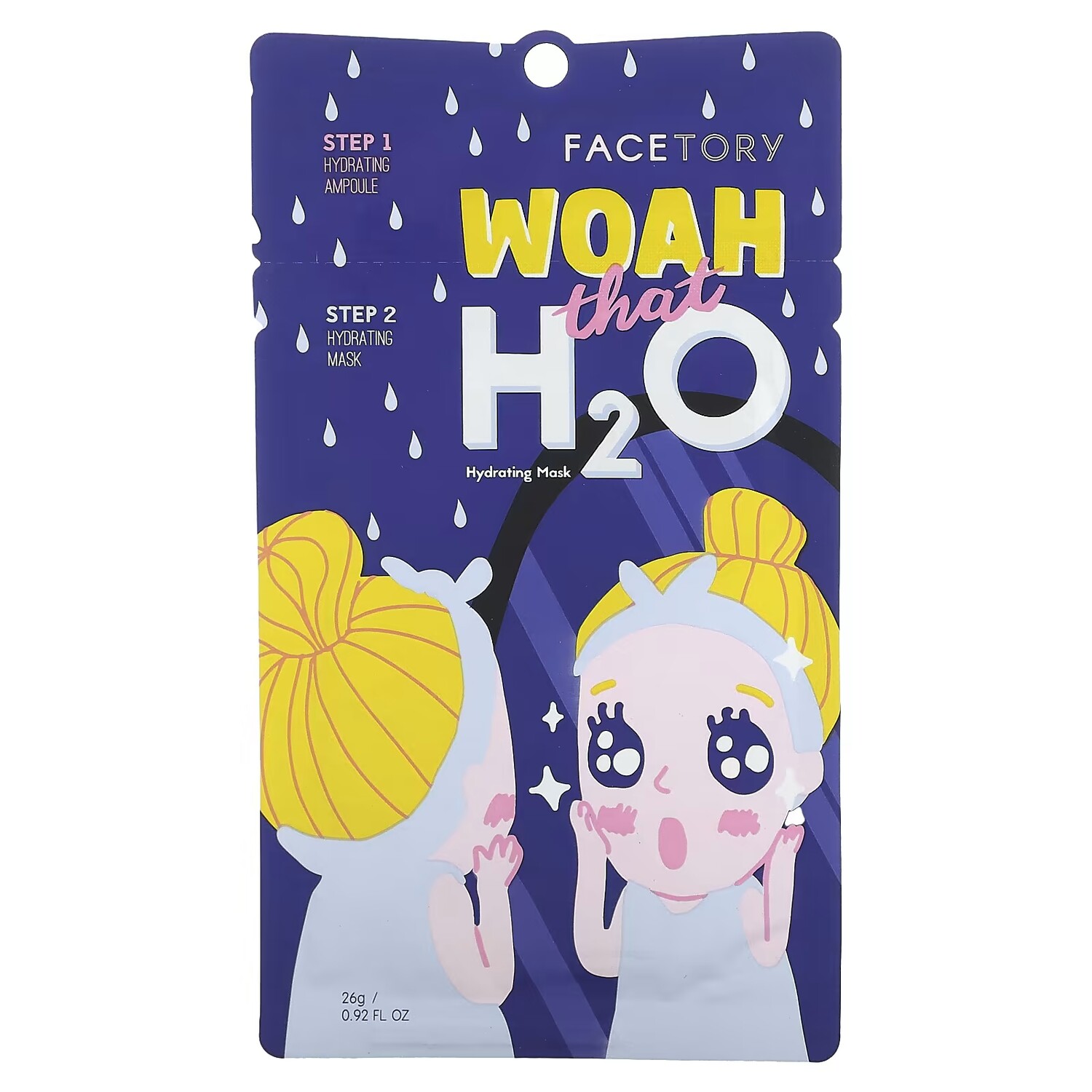 

Маска FaceTory Woah That H2O 2 Step Beauty увлажняющая, 26 г
