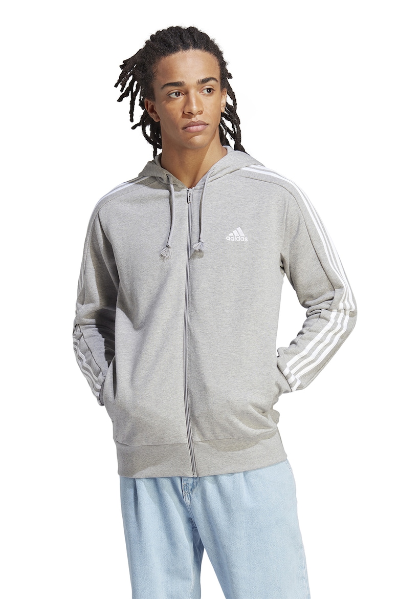 

Хлопковое худи Essentials с 3 полосками Adidas Sportswear, серый