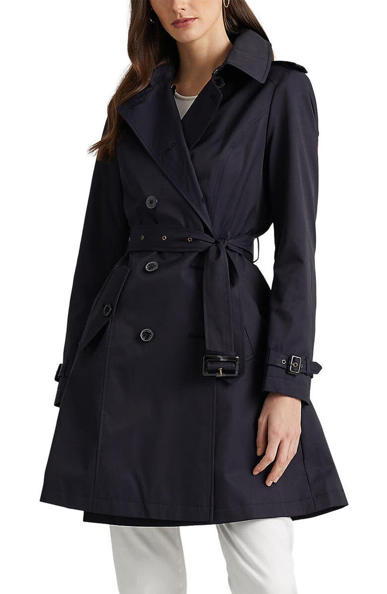 

Двубортный тренч из водоотталкивающей хлопковой смеси LAUREN RALPH LAUREN