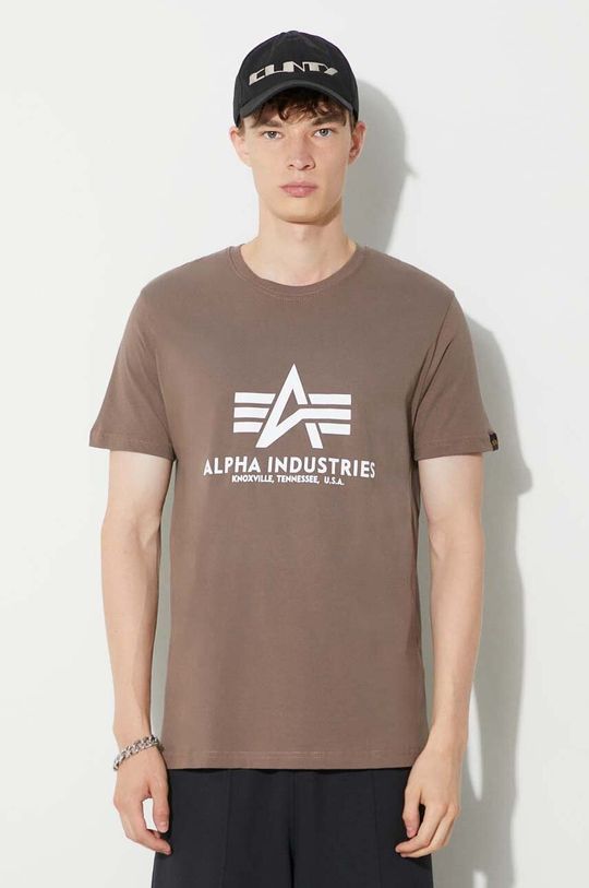 Хлопковая футболка Базовая футболка Alpha Industries, бежевый