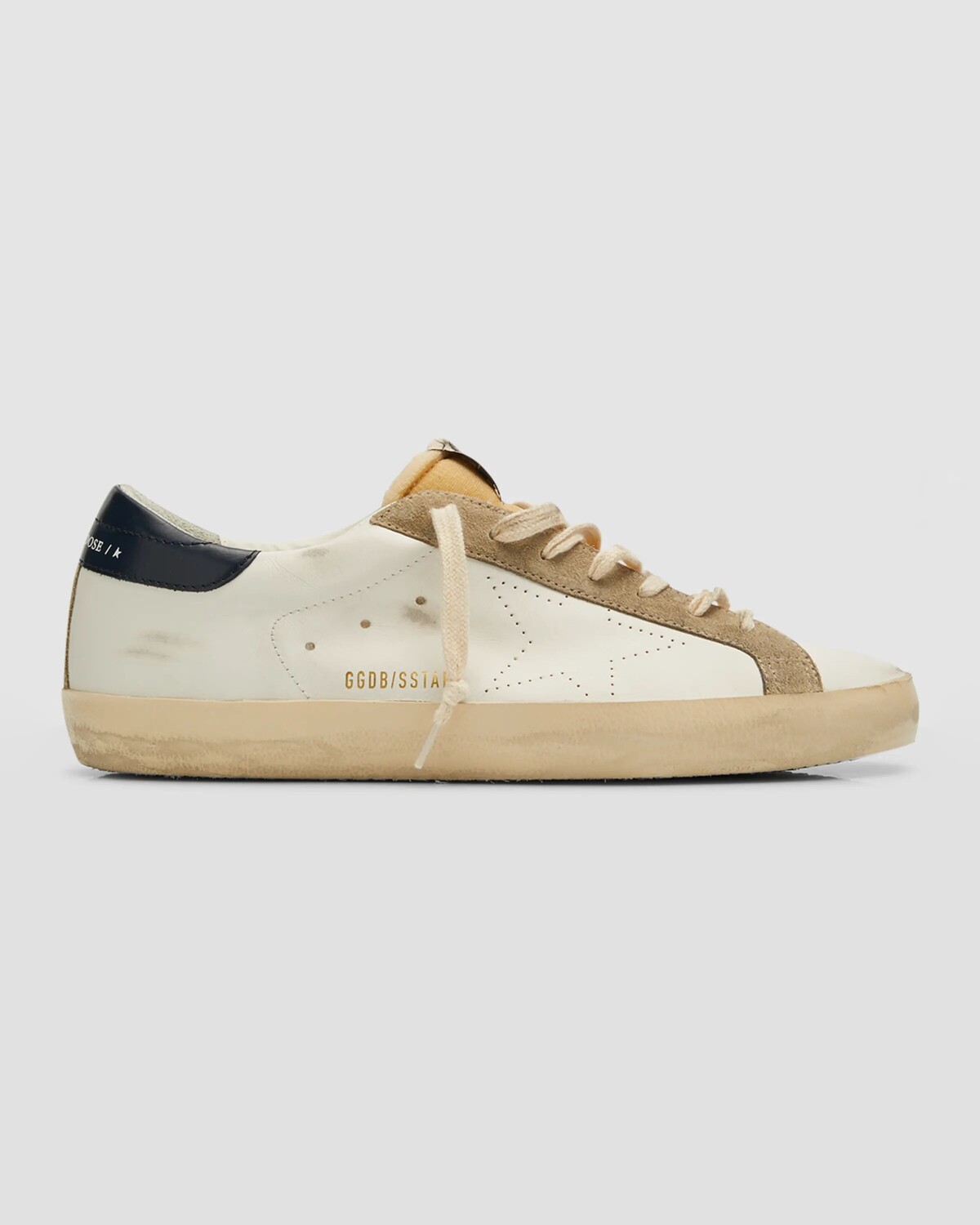 

Мужские кожаные низкие кеды Super-Star Golden Goose, цвет White/Blue