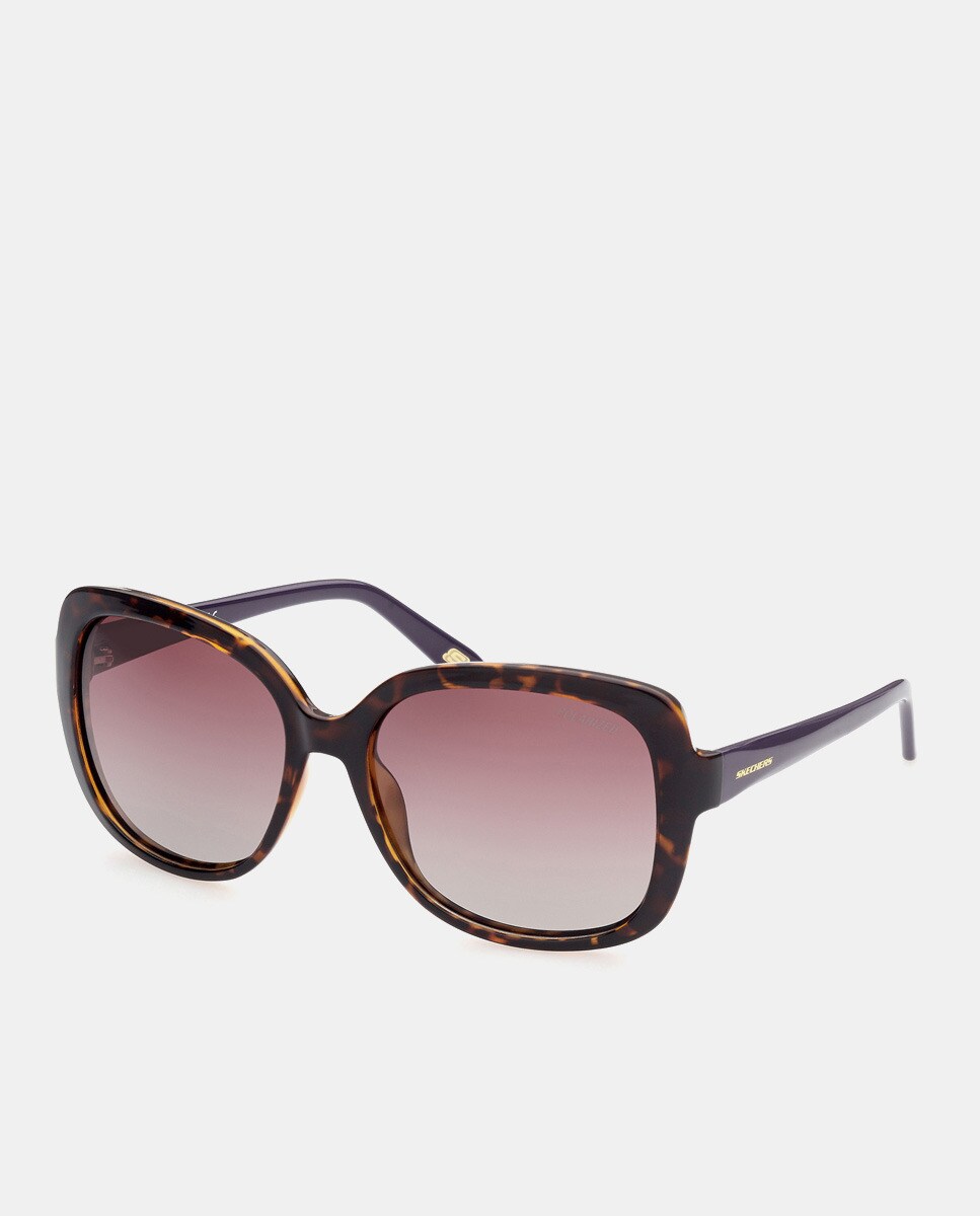 цена Квадратные солнцезащитные очки оверсайз в гаванском стиле Skechers, коричневый