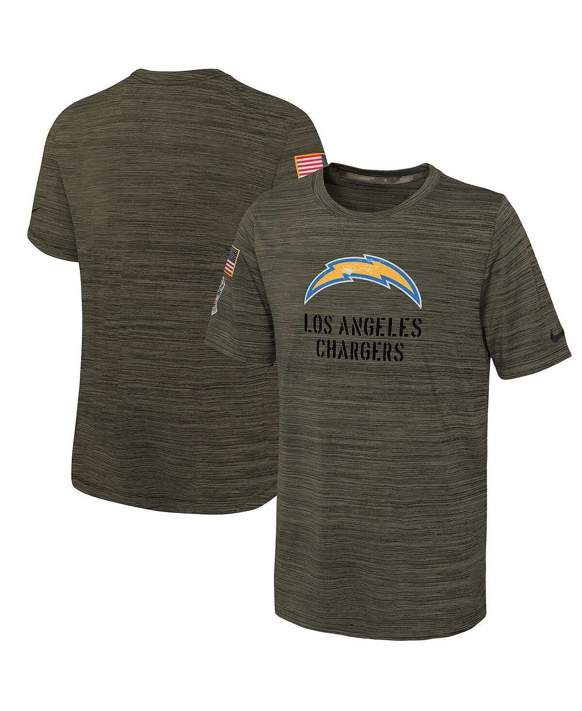 Оливковая футболка Big Boys Los Angeles Chargers 2022 Salute To Service Velocity Nike