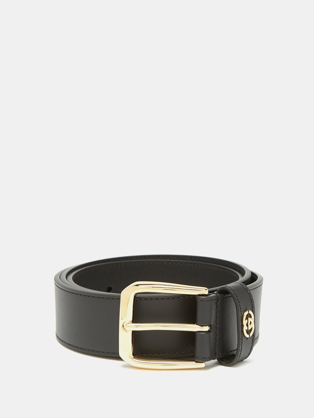 

Кожаный ремень с логотипом gg Gucci, черный