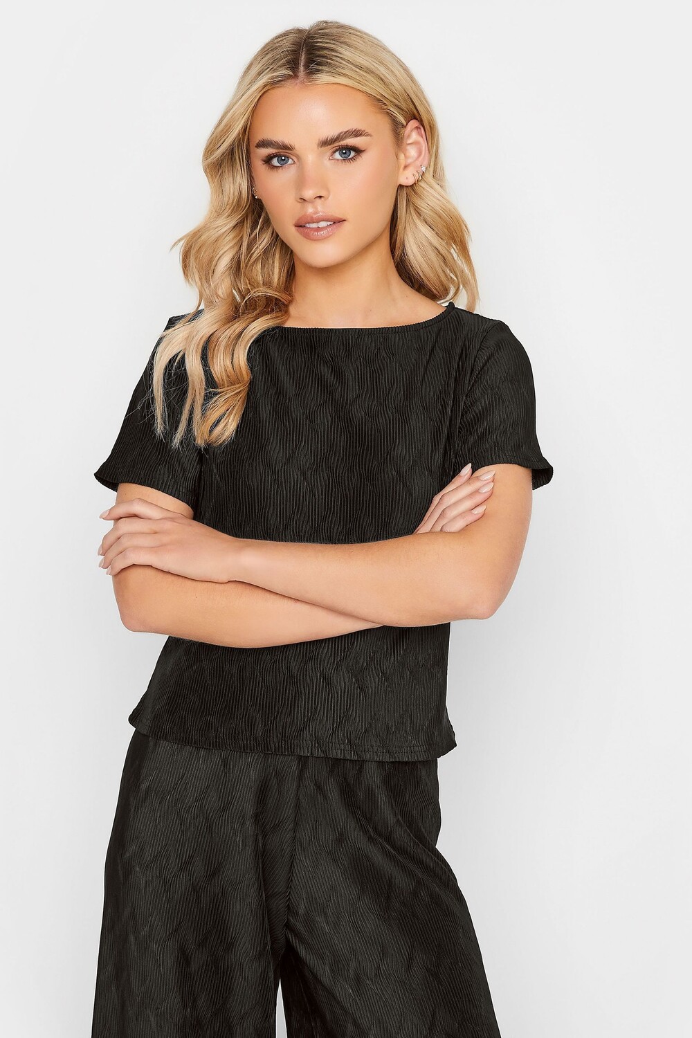 

Плиссированная блузка PixieGirl Petite, черный