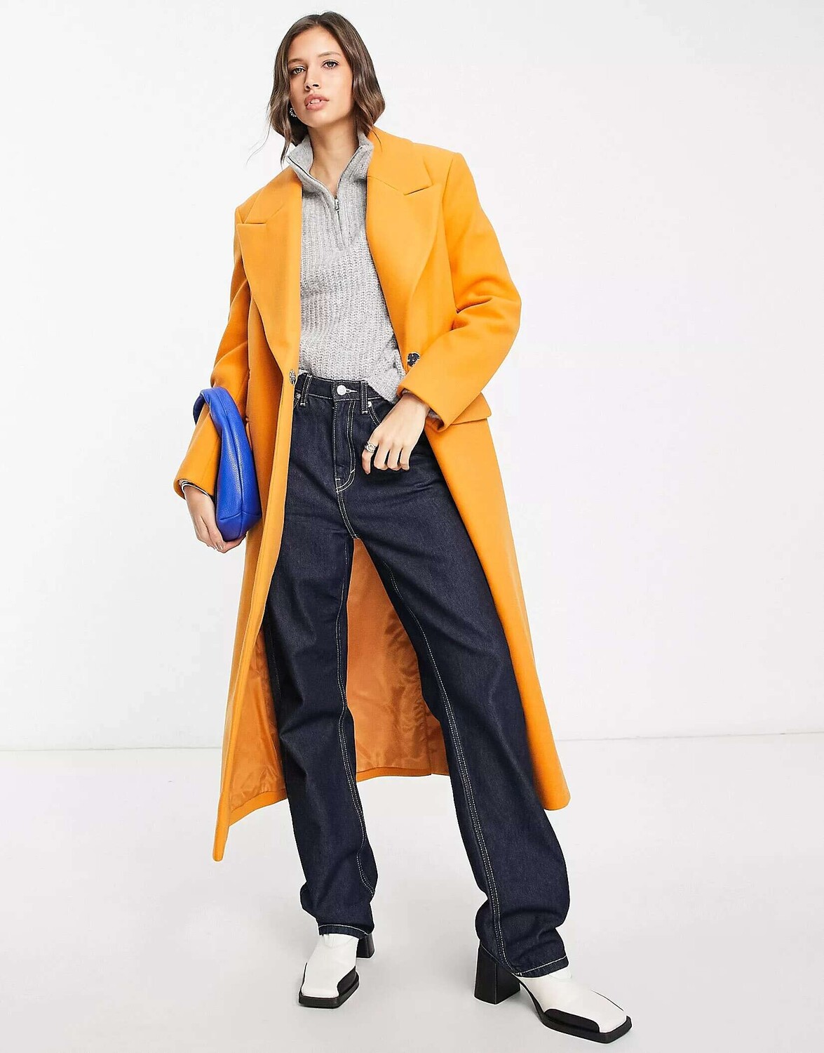 

Оранжевое пальто в стиле 80-х River Island, Оранжевый