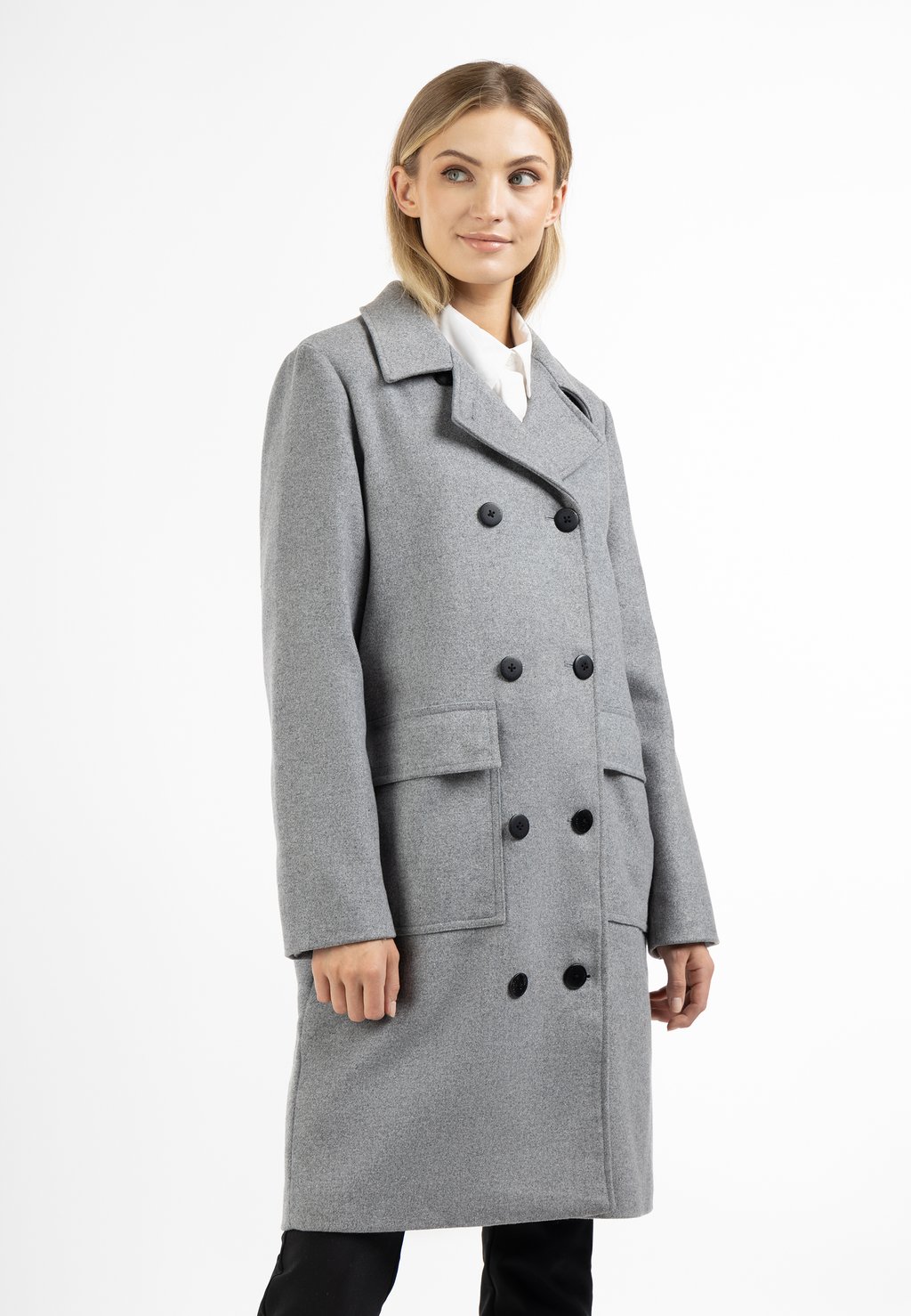 Классическое пальто DreiMaster, серый меланж классическое пальто fransa темно серый меланж