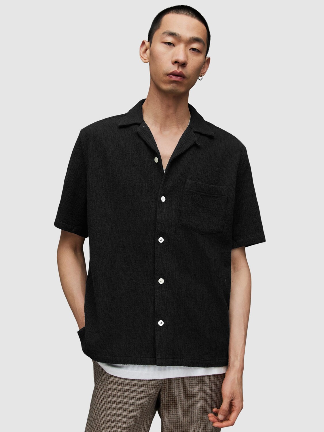 

Рубашка с коротким рукавом Eularia AllSaints, черный как смоль