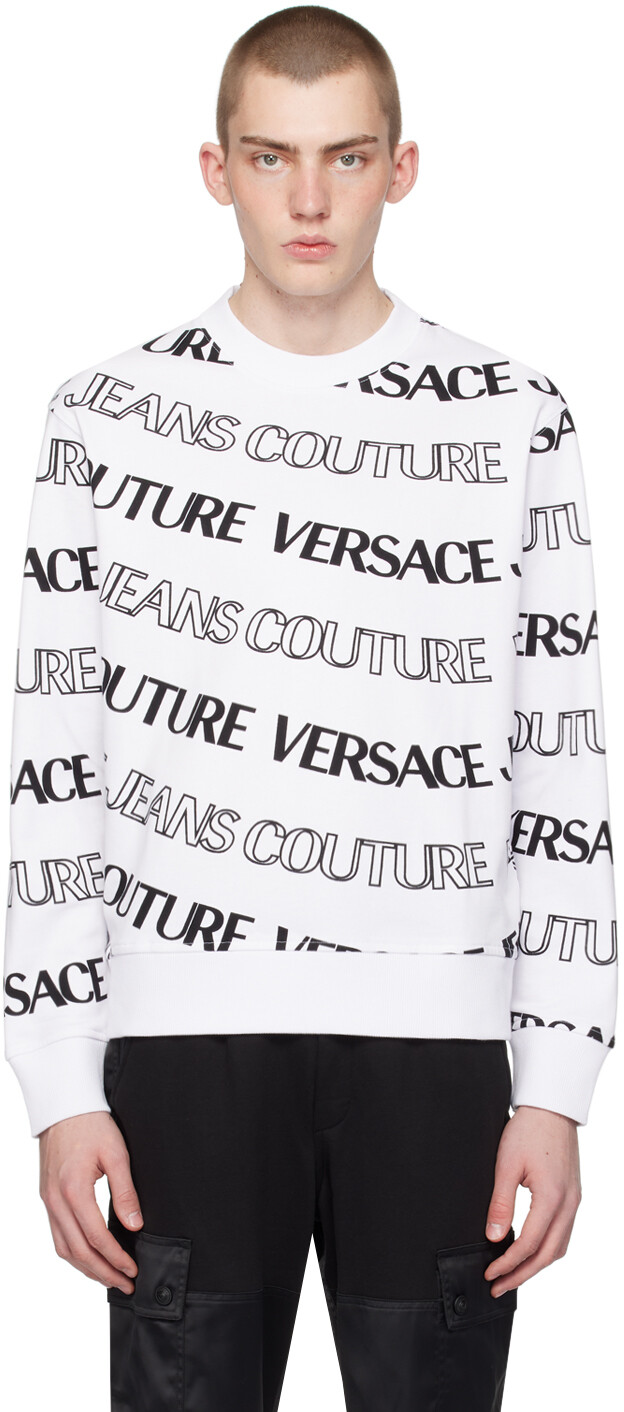 

Белый свитшот с логотипом Versace Jeans Couture