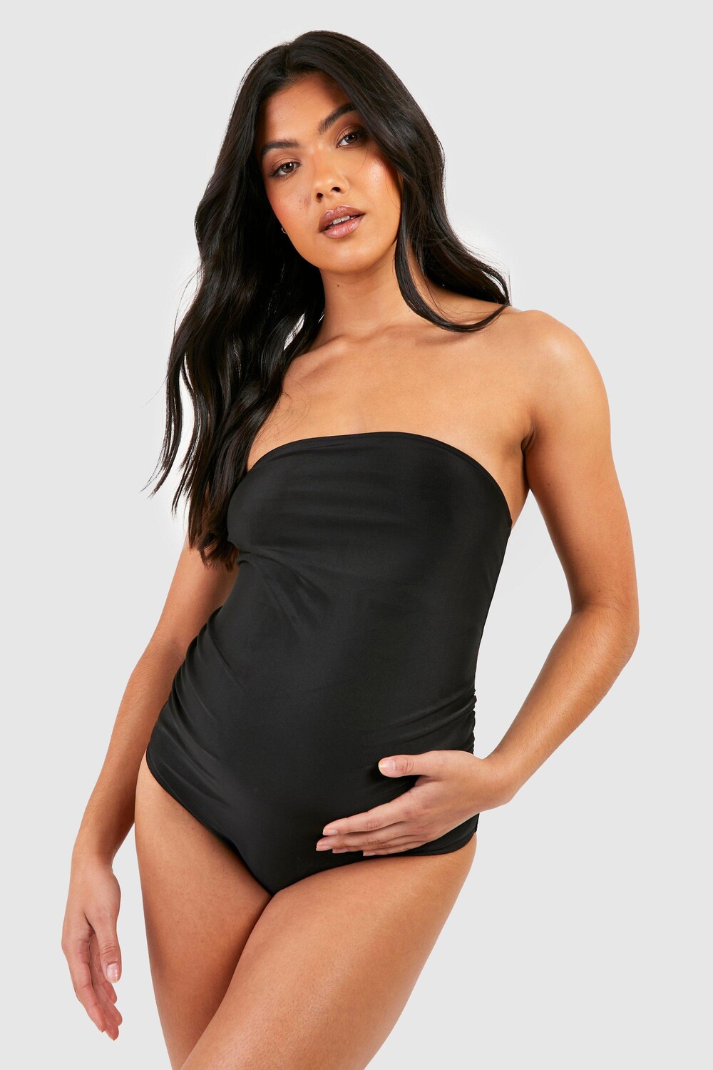 

Купальник-бандо для материнства essential Boohoo, черный