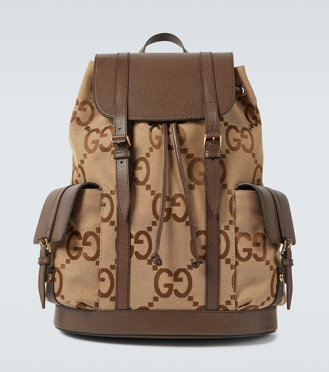 

Холщовый рюкзак Jumbo с узором GG Gucci, бежевый
