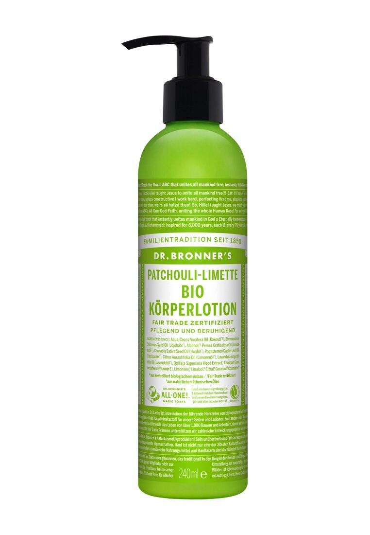 

Увлажняющий крем BIO BODY LOTION 240ML Dr. Bronner´S, цвет patchouli-limette