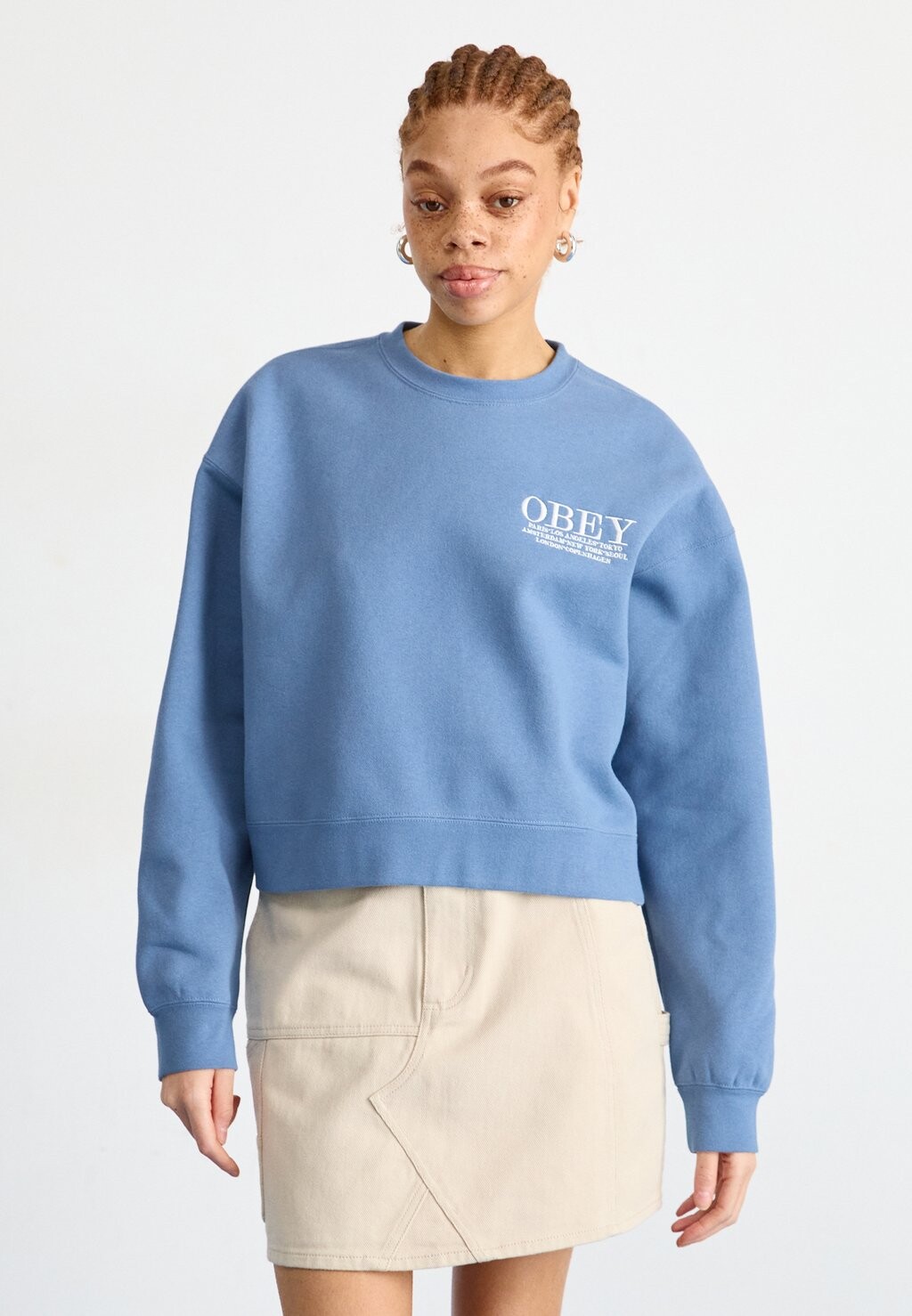 

Толстовка CITIES CREW Obey Clothing, цвет coronet blue