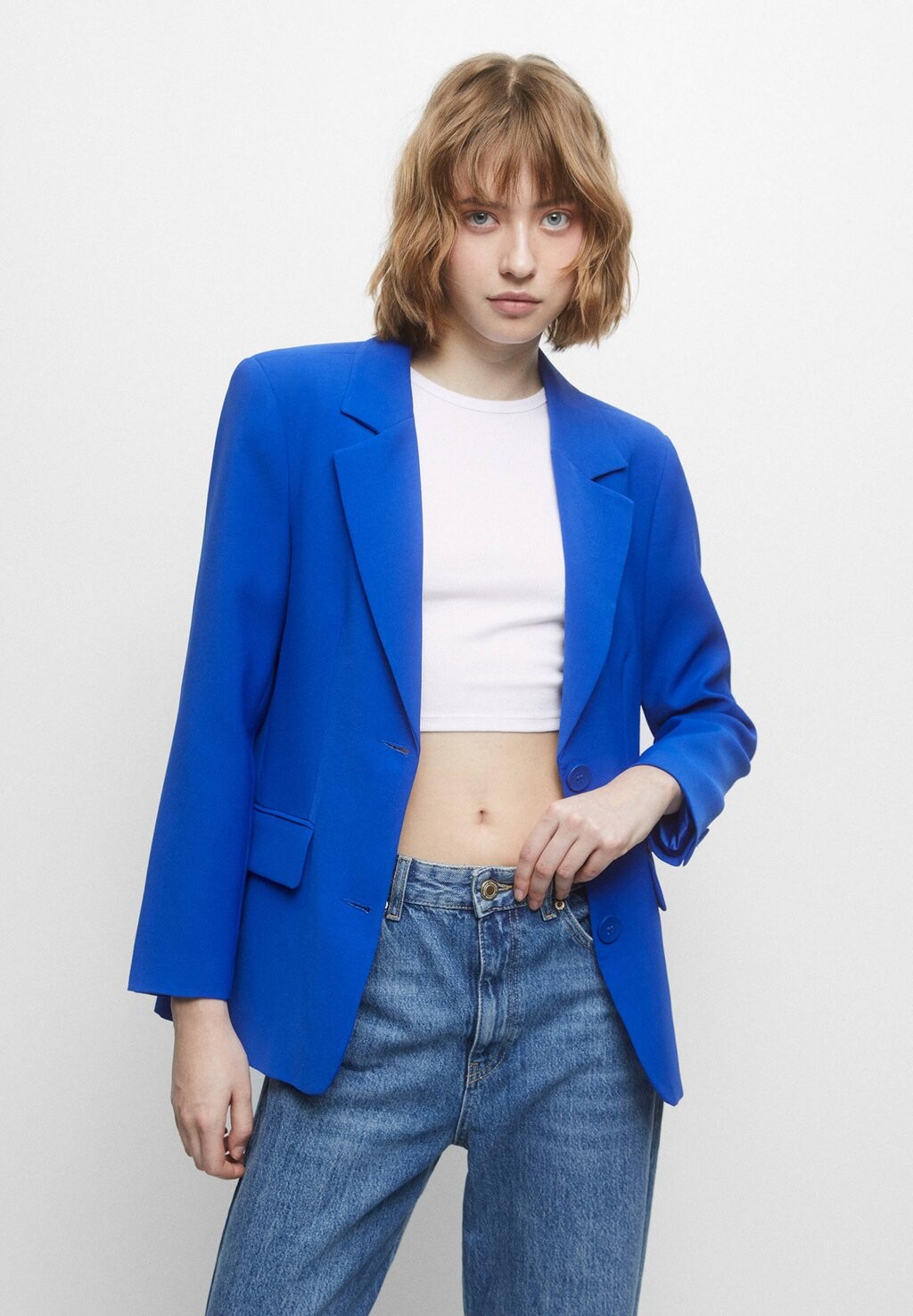 

Блейзер PULL&BEAR, синий