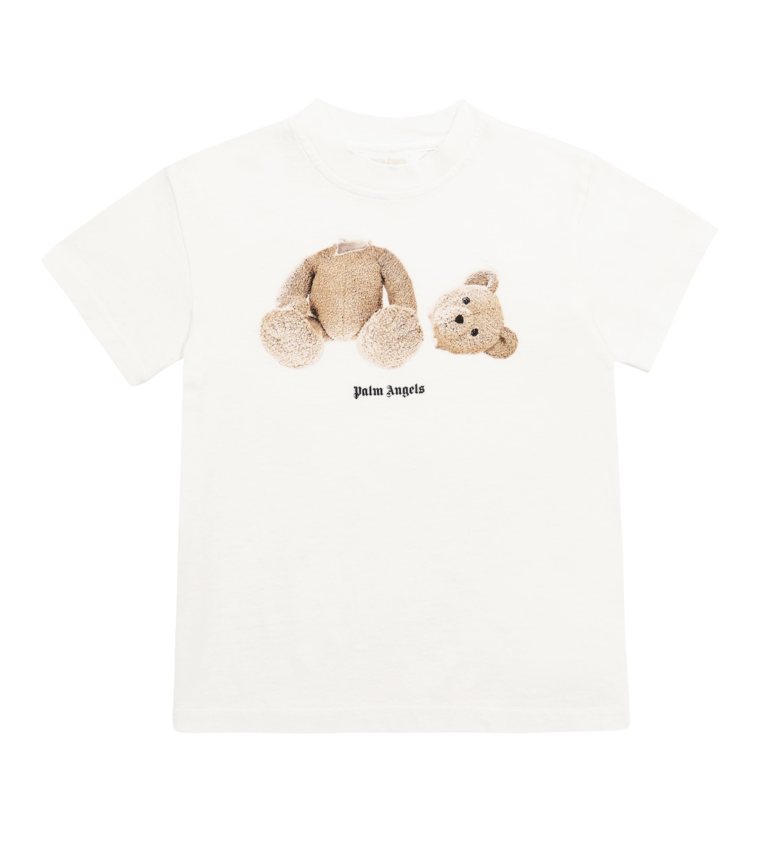 Хлопковая футболка с изображением медведя Palm Angels, белый
