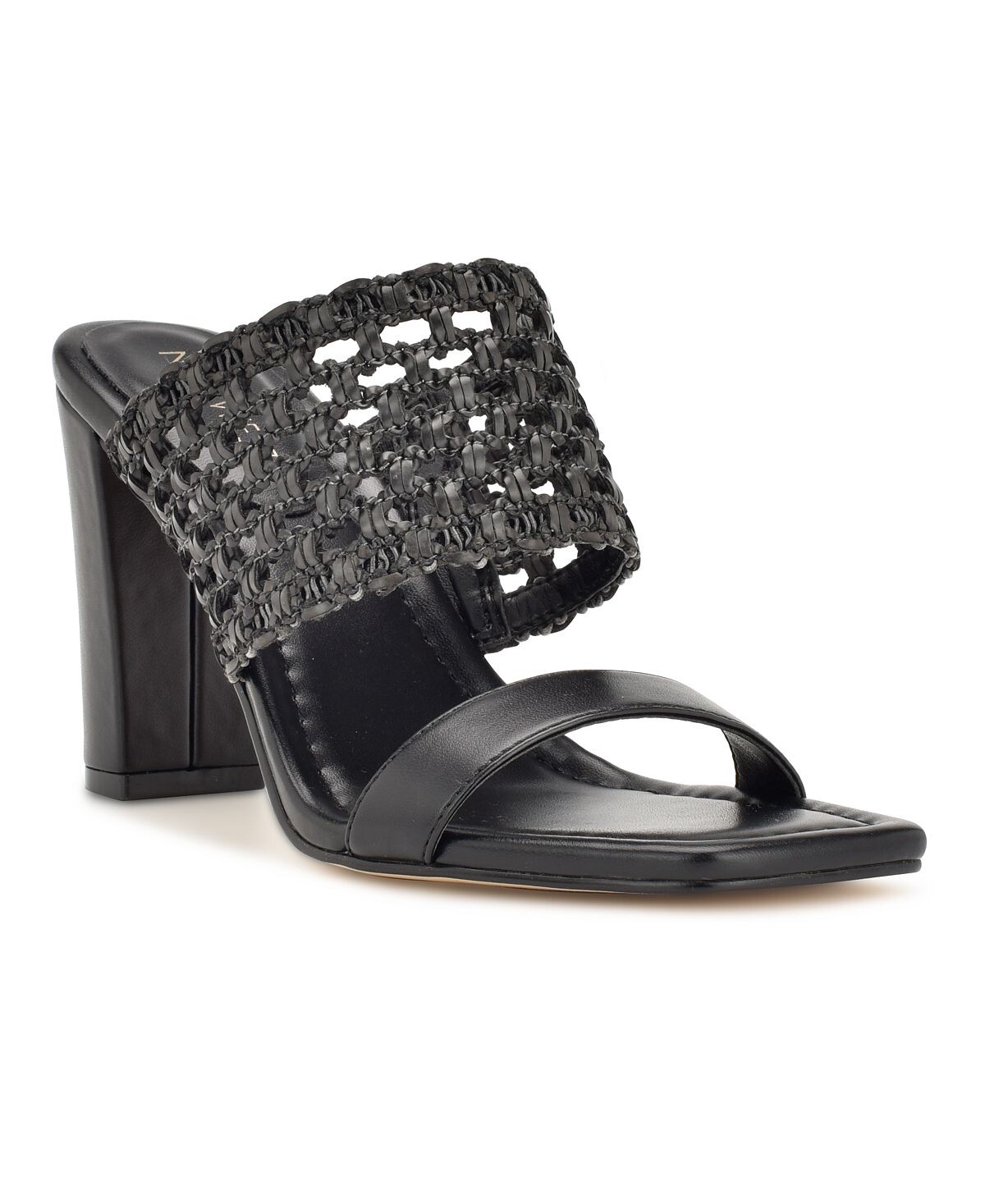 

Женские босоножки-шлепанцы Mylas на квадратном каблуке Nine West, черный