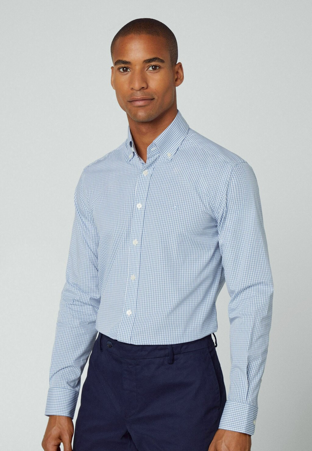 

Рубашка Essential Gingham Hackett London, цвет white blue
