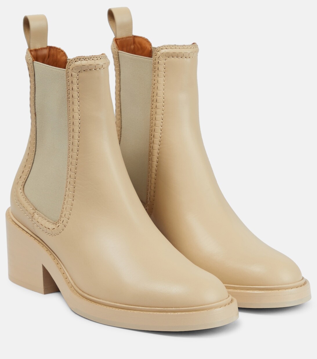 

Кожаные ботильоны Mallo Chloé, серый