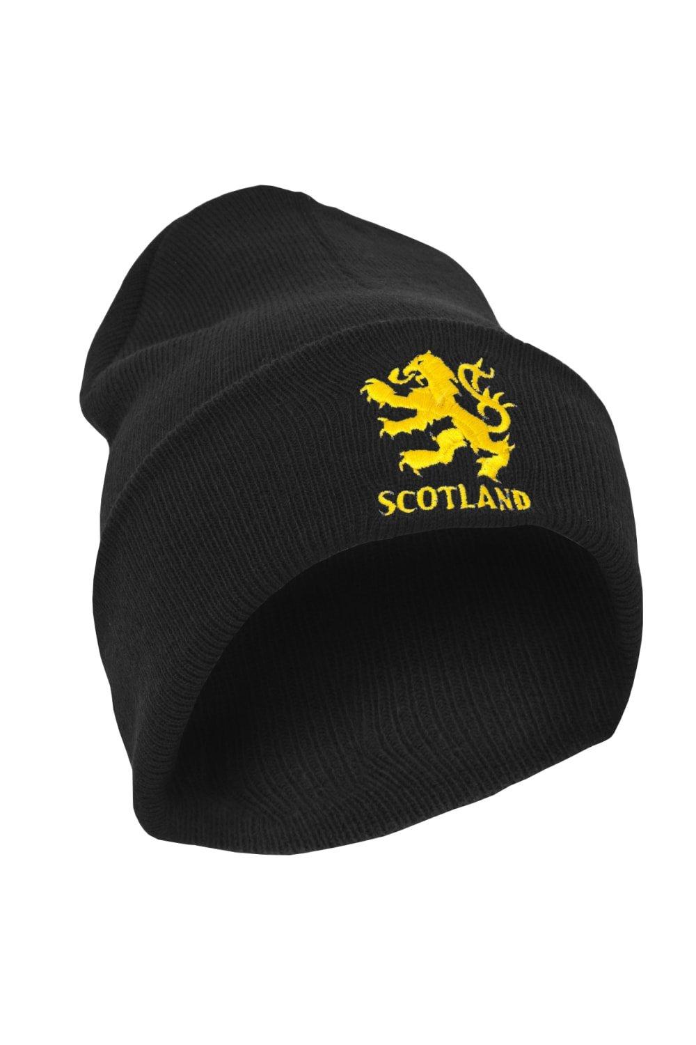 Зимняя шапка-бини с вышивкой в ​​виде льва Scotland, черный