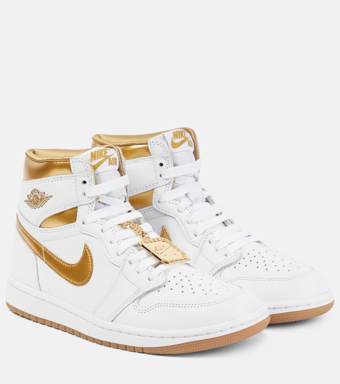

Кожаные кроссовки Air Jordan 1 High OG Nike, белый