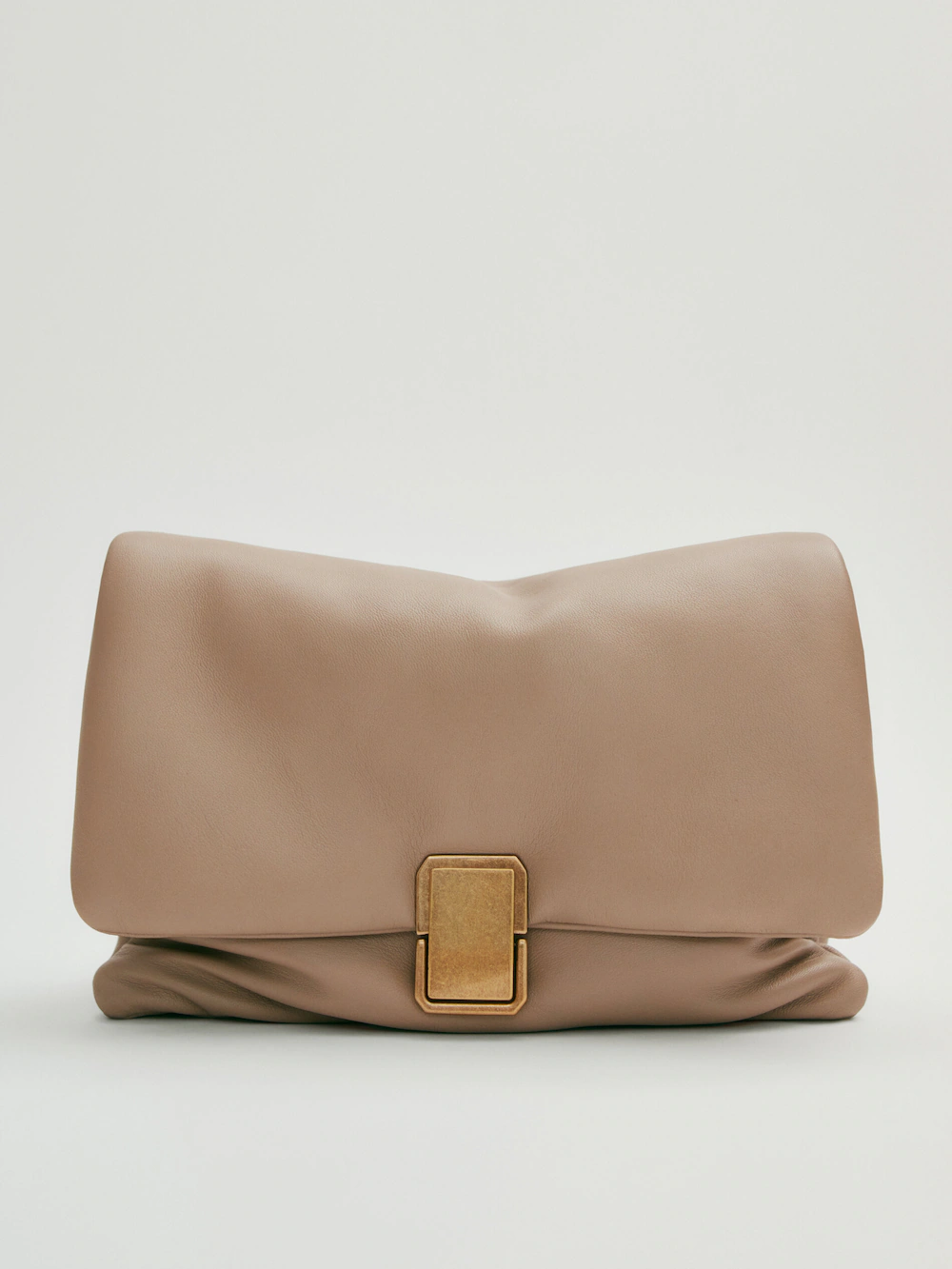 

Стеганая сумка из кожи наппа Massimo Dutti, коричневый
