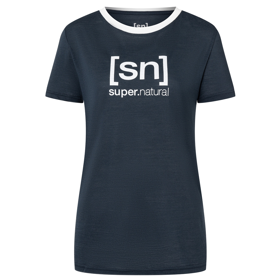 Рубашка из мериноса Super Natural Women's The Essential Logo Tee, цвет Blueberry/Fresh White