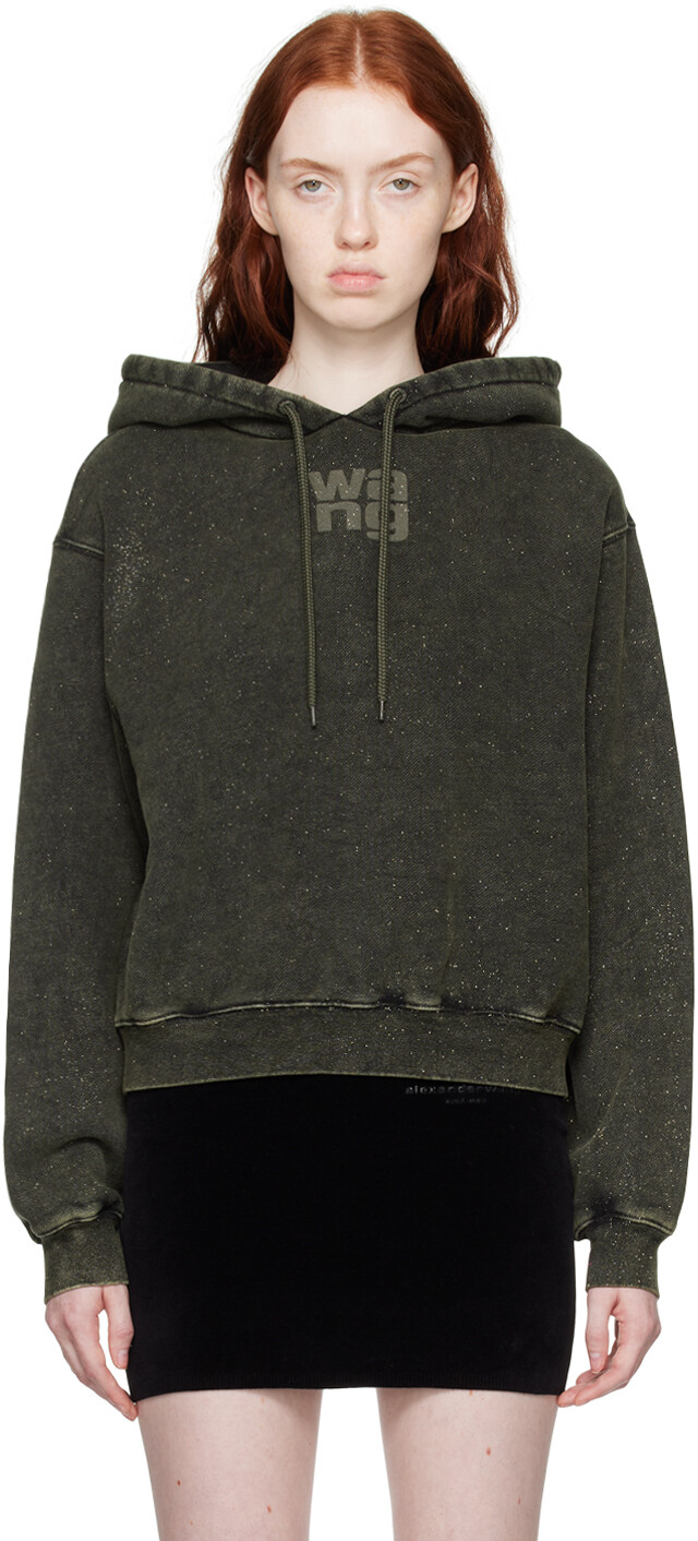 

alexanderwang.t Толстовка цвета хаки с блестками
