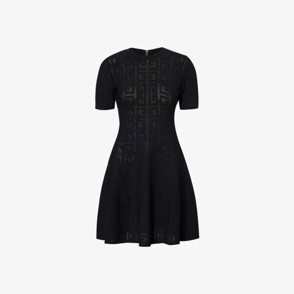 

Трикотажное платье мини с короткими рукавами и монограммой Givenchy, черный