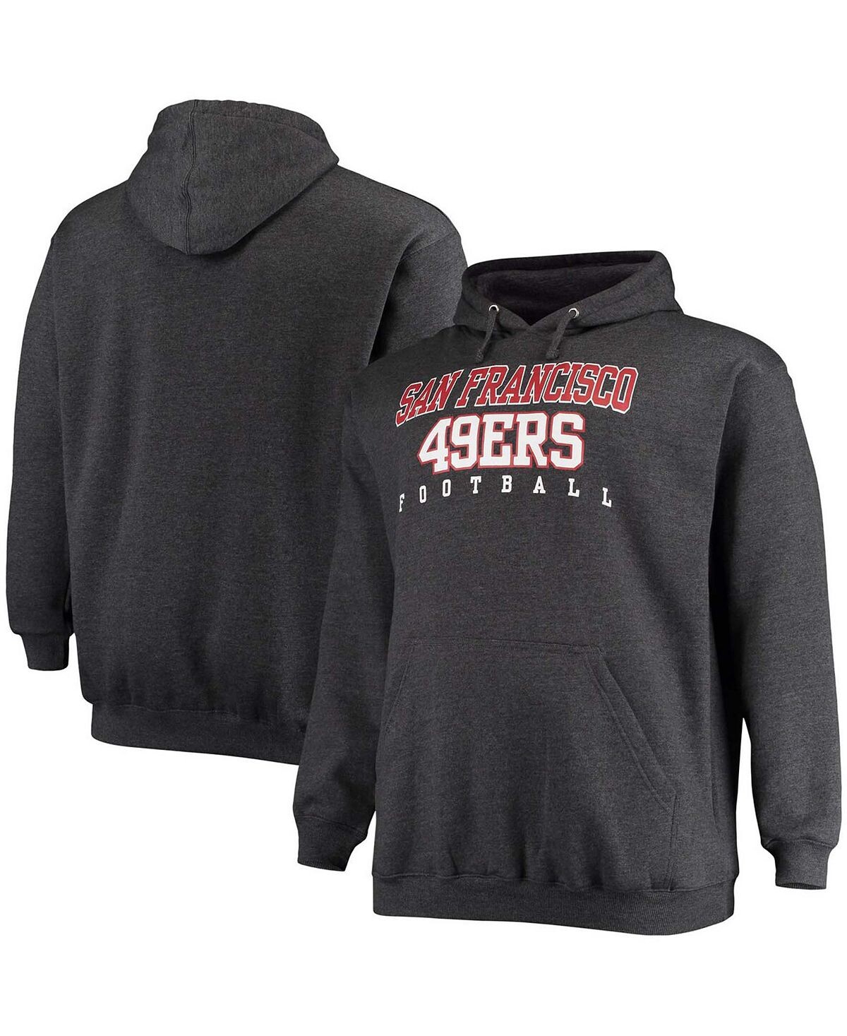 

Мужской большой и высокий темно-серый толстовка с капюшоном San Francisco 49Ers Practice Pullover Fanatics