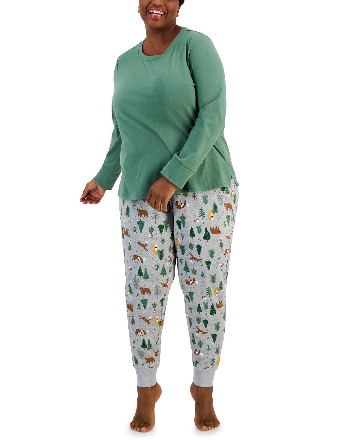 

Пижамный комплект размера плюс Mix It Forest Family Pajamas