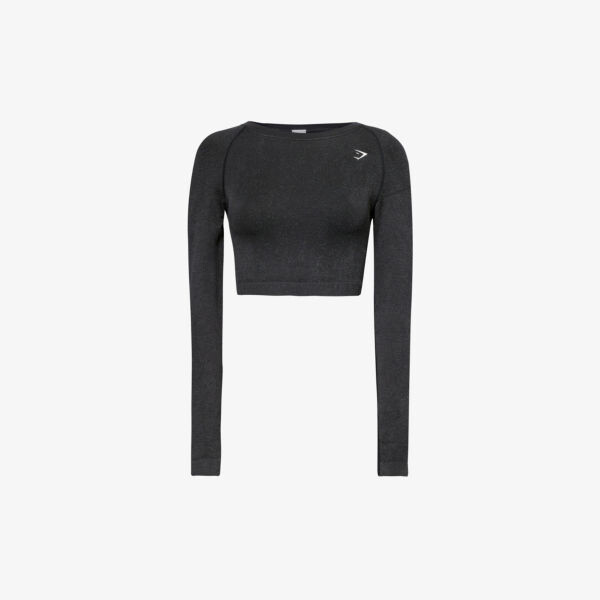 

Приталенный топ adapt fleck из эластичной ткани Gymshark, черный