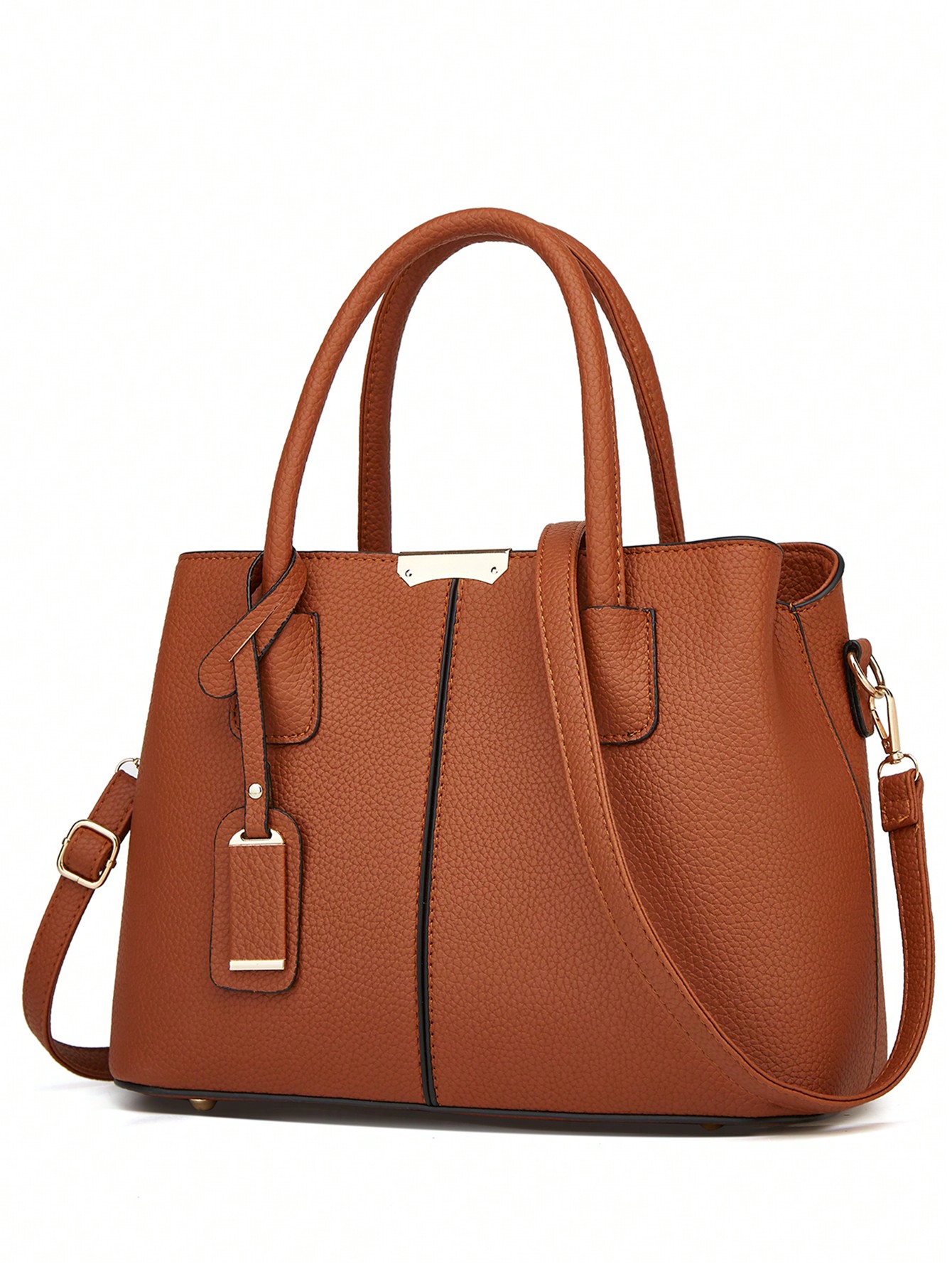 цена 2023 Новая модная женская сумка с узором личи с плечевым ремнем, коричневый