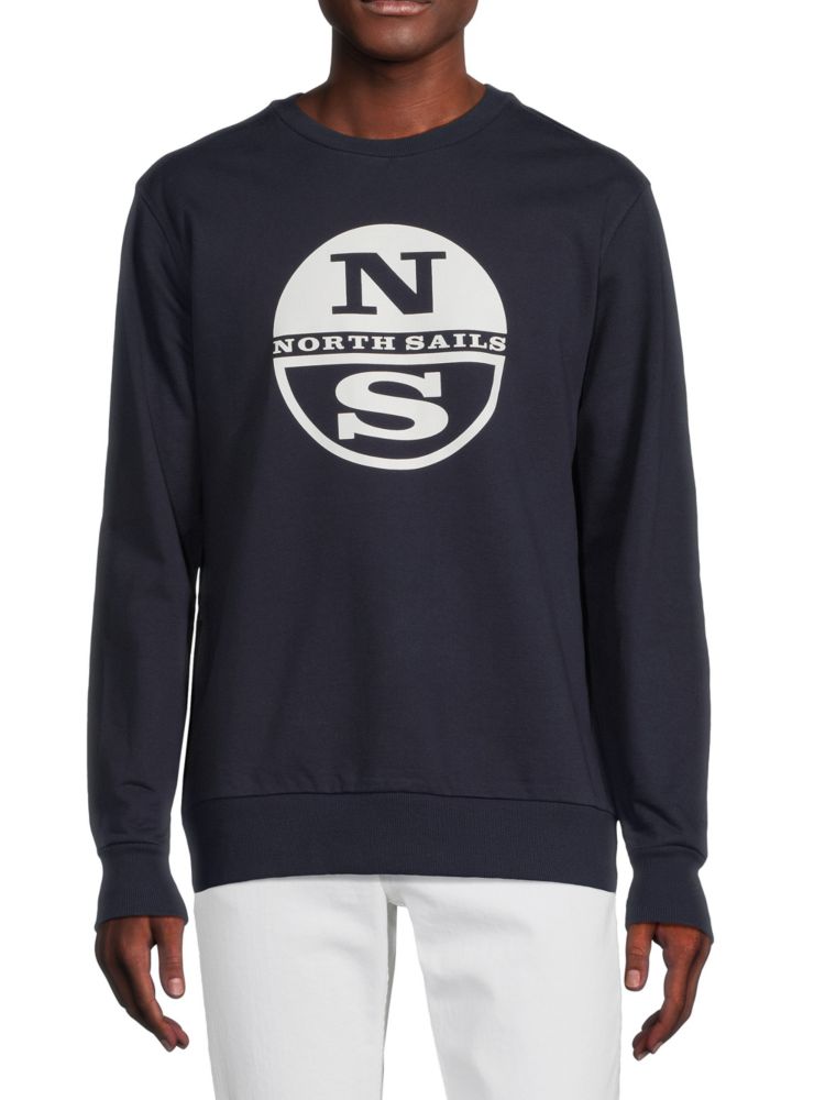 Толстовка с круглым вырезом и логотипом North Sails, темно-синий темно синяя футболка с круглым логотипом north sails синий