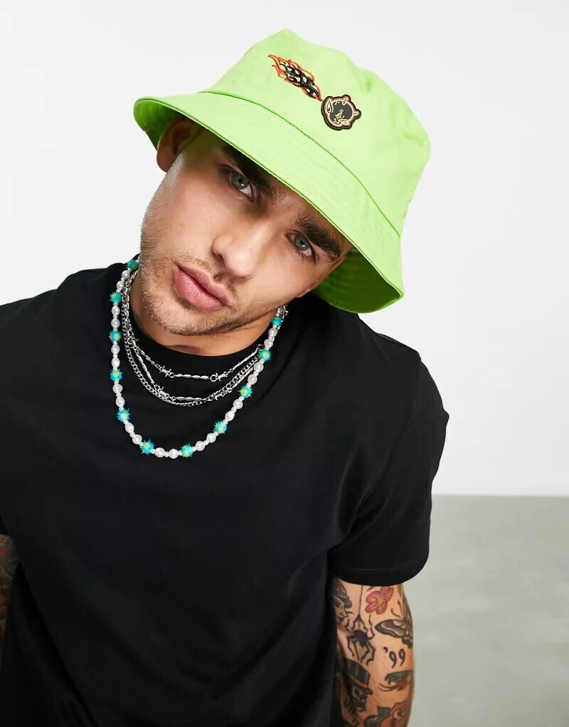 

Зеленая панама с вышивкой ASOS