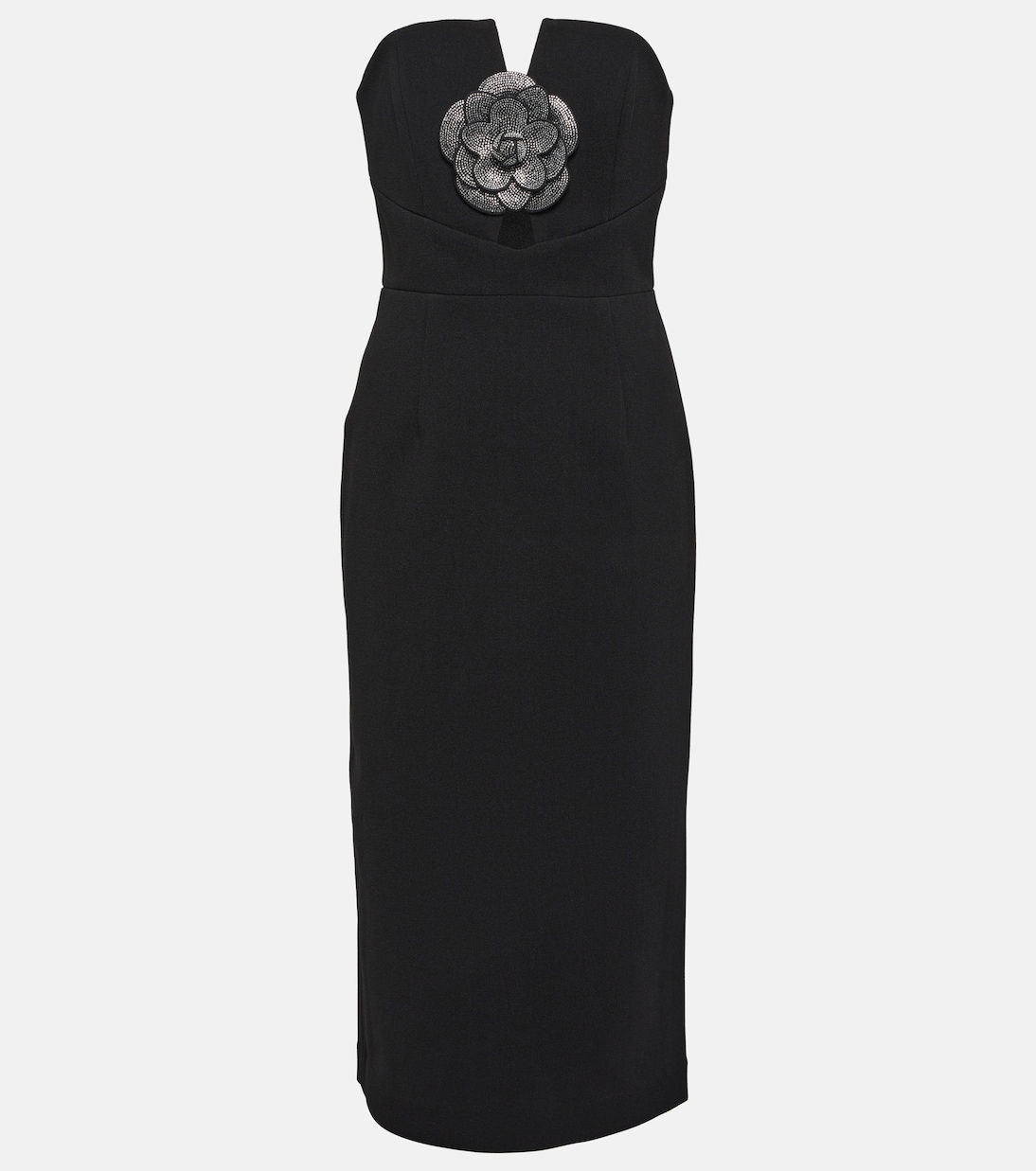 Платье миди из крепа yvonne с цветочной аппликацией Rebecca Vallance, черный miller rebecca total