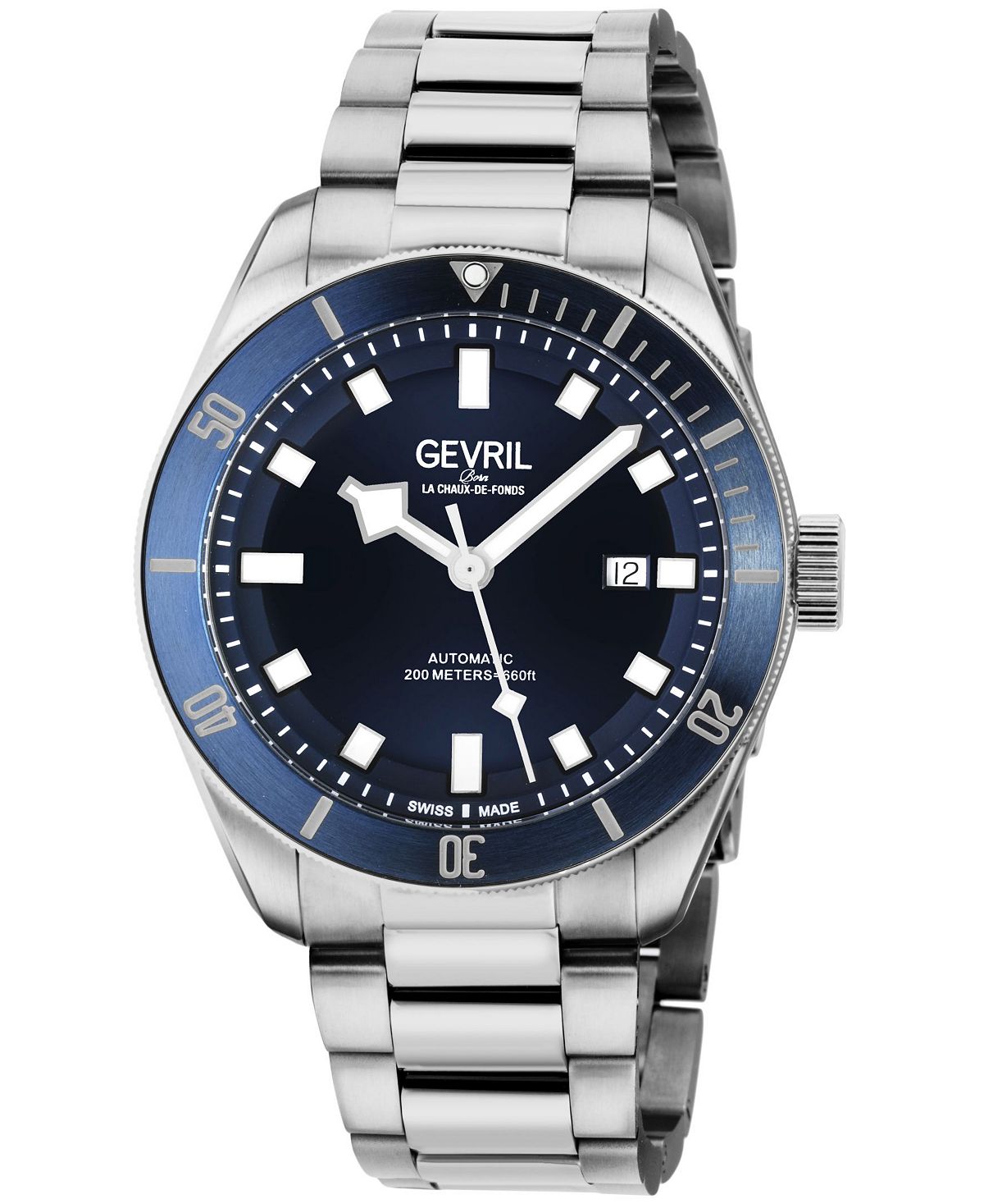 цена Мужские швейцарские автоматические часы Yorkville из нержавеющей стали серебристого цвета с браслетом 43 мм Gevril