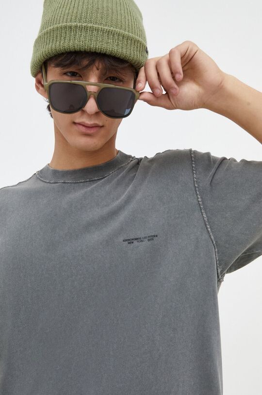 

Хлопковая футболка Abercrombie & Fitch, зеленый