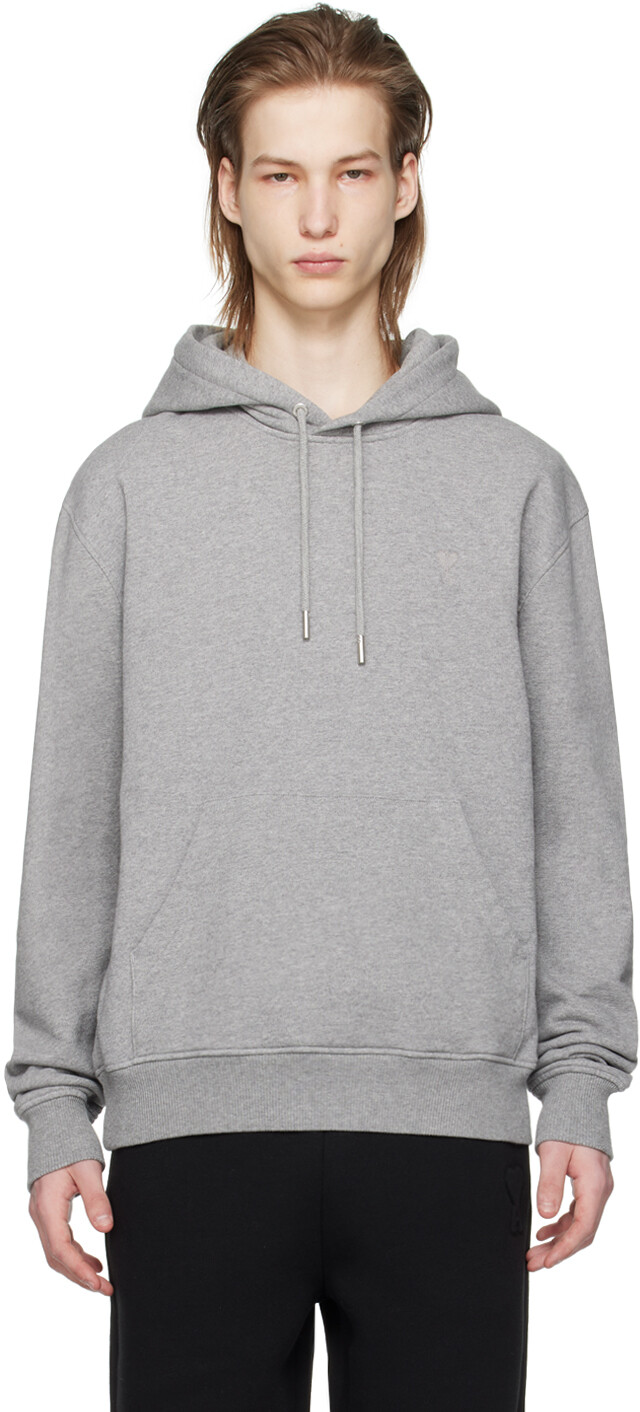 

Серый худи Ami de Cœur Ami Paris, цвет Heather grey