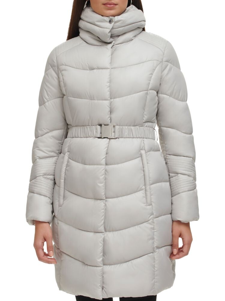 

Длинная куртка-пуховик Kenneth Cole New York, серебро