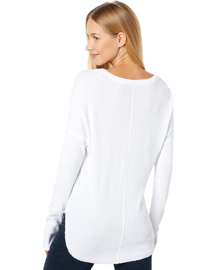 

Футболка bobi Los Angeles Drop Shoulder V-Neck Tee, белый