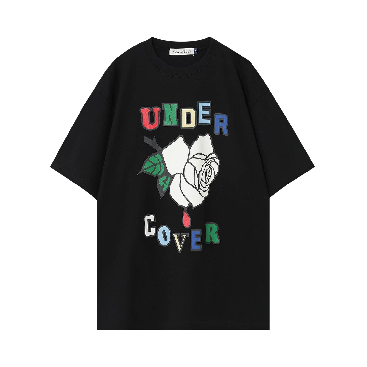 

Футболка с принтом роз Undercover Черная, Черный