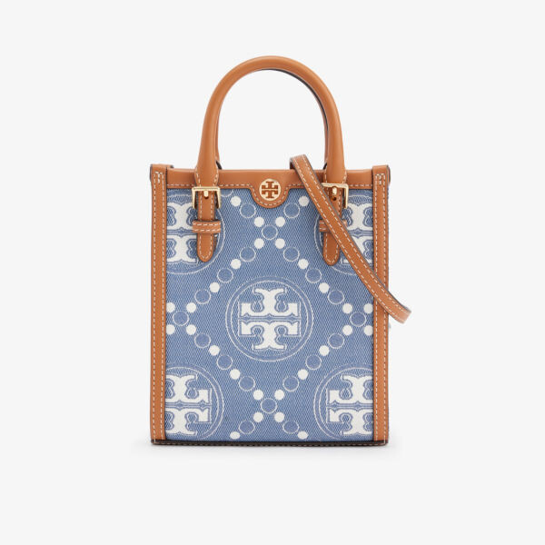 

Джинсовая маленькая сумка-тоут t monogram из жаккарда Tory Burch, мультиколор