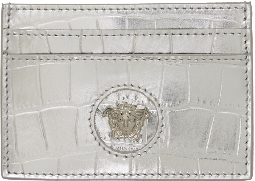 

Серебряный визитница под крокодила Versace