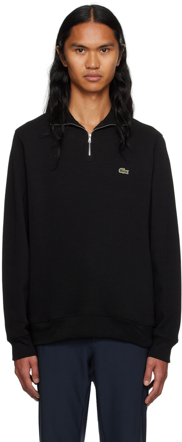 

Черный свитер с молнией до половины Lacoste