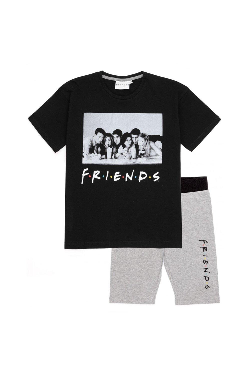

Короткий пижамный комплект для велоспорта Friends, черный